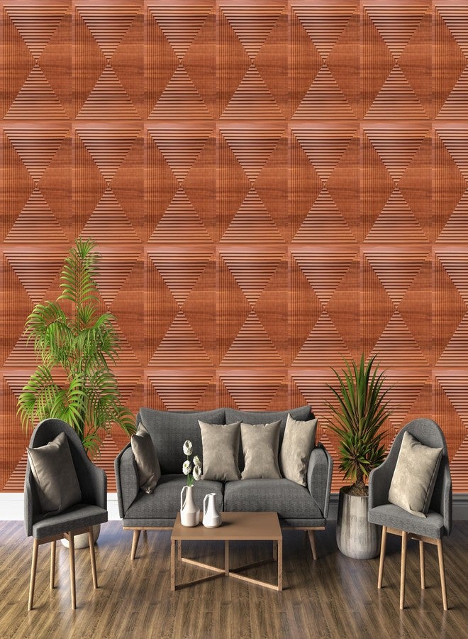 ASKCREW 3D Decorative PVC Wall Panel 20x20 Inch - Wooden Texture Check Pattern, Non-Self Adhesive, Waterproof Wall Tile for Living Room & Office Walls - Image 4